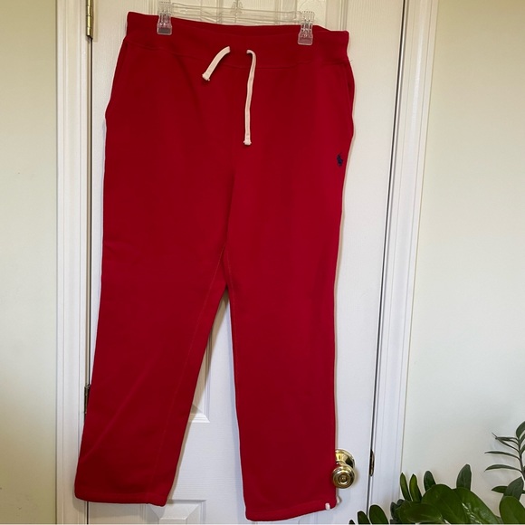 Polo Ralph Lauren Men’s Red Fleece Athletic Pants L - Picture 2 of 12